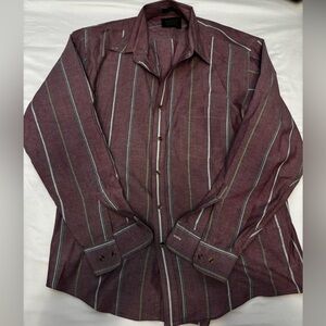 Men's Striped Burgundy Shirt